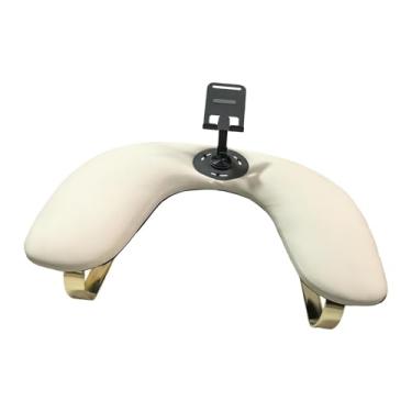 Imagem de oshhni Apoio de braço para unhas com suporte para celular, almofada de mão para unhas, pernas removíveis, almofada macia para ferramentas de manicure, Damasco