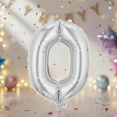 Imagem de Balões grandes de letras prateadas de 81 cm, balões olfabeto Mylar preenchidos com hélio para festas de aniversário e decorações de aniversário, suprimentos grandes de prata para decoração de festa