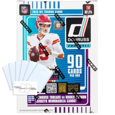 Imagem de 2025 Donruss Football NFL Blaster Pack(s)/Box Trading Cards + Toploader(s) + Magnetic Holder and StreetCards Magnet! Look for Downtown! (Blaster Box + 6 Toploaders + Magnetic Holder)