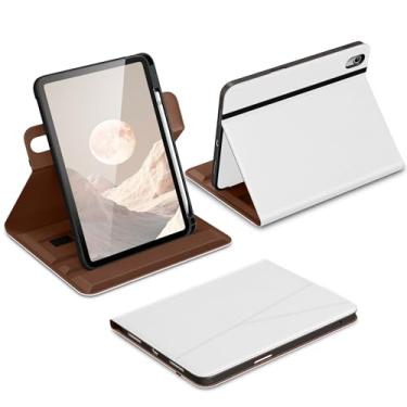 Imagem de DTTO Capa para iPad A16, iPad 11ª/10ª geração (2025/2022), capa de couro premium giratória de 360 graus com suporte para lápis, branca