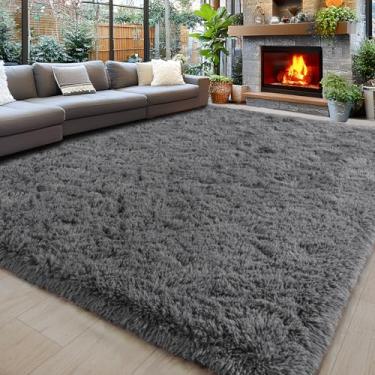 Imagem de Tapetes de área 20 x 25 cm para sala de estar, ultramacio, fofo, grande, felpudo para quarto, tapetes de pelúcia antiderrapantes para berçário, meninos, meninas, quarto de crianças, decoração moderna