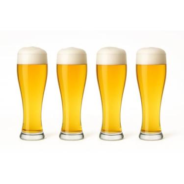 Imagem de Conjunto de 4 copos de cerveja Pilsner – Copos de cerveja artesanais altos clássicos para IPA, Lager e Ales – Vidro sólido para homens e mulheres – Conjunto de copos de barra de 473 ml – Ótimo