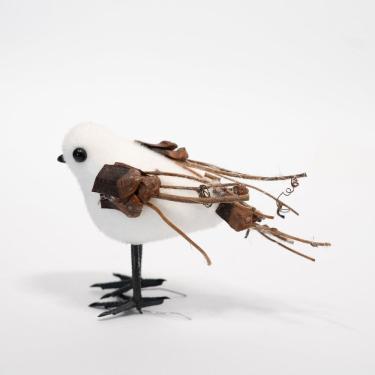 Imagem de Kit 4 Passarinhos Branco Decoração Natal Em Isopor 10cm