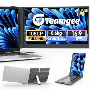 Imagem de Teamgee Extensor de tela para laptop, monitor portátil FHD 1080P de 14 polegadas, tela ultrafina e leve para viagens, trabalho e jogos, Plug & Play para Mac/Windows/Android/Dex