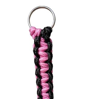 Imagem de Guia para Cachorros，s Grande，Fabricado com Arame FlexíVel Resistente à Ferrugem e DuráVel e AnéIs de Ferro Niquelado，Adequado para Beagles e RaçAs de MéDio a Grande Porte(ROSA/PRETO,150 cm)