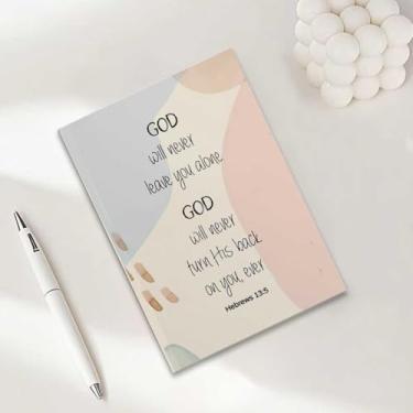 Imagem de Caderno de diário cristão, presentes cristãos para mulheres, cadernos de diário A5 para uso no escritório, caderno de diário bíblico de 21 x 14,7 cm, versículo bíblico, planejador de oração das