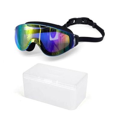 Imagem de Óculos de natação HD óculos antiembaçantes protetores auriculares óculos de mergulho integrados equipamentos de natação óculos de natação (Preto)