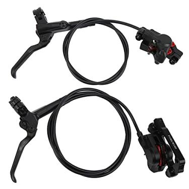 Imagem de KIMISS Conjunto de Freio a Disco Hidráulico de 1 par para Mountain Bike - Alavancas de Freio Dianteiro e Traseiro Com Forte Força de Frenagem, Design Ergonômico e Cilindro 3D para Fácil