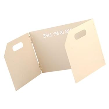 Imagem de Cryfokt Bloqueador de de Metal Portátil Eficiente para Fogão de Acampamento para Cozinhar Piquenique Ao Ar Livre (Branco Tridobrado)