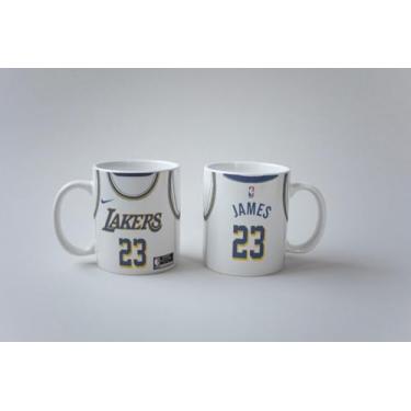 Imagem de Caneca Basquete Lakers James 23 Porcelana Personalizada 325ml (Branca)