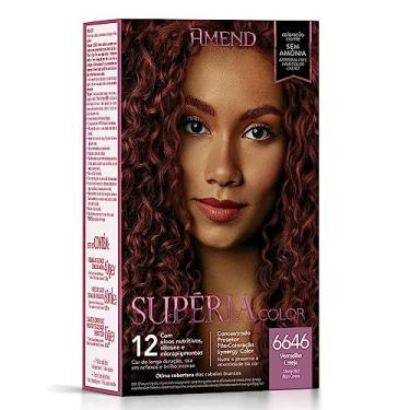 Imagem de Kit Banho De Brilho Amend Supéria Color, 100g, Sem Amônia, Condiciona Os Fios Realçando A Cor, Brilho Intenso E Vitalidade Aos Cabelos, Sem Amônia E Sem Oxidantes (6646 Vermelho Cereja)