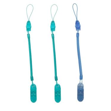 Imagem de Kit 3 Prendedor de Chupeta Mola Pietra Baby Menino Menina Feminino Masculino Unissex Fácil Limpar Divertido (Verde + Verde + Azul)