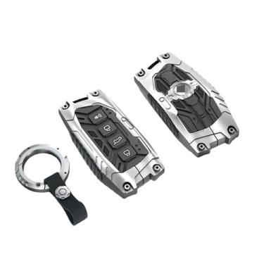 Imagem de Liga de zinco caso chave do carro capa protetor escudo compatível com haval h9 f7x h5 h3 great wall 5 3 m2 h6 coupe m4 h2 6 2022 acessórios automóveis(Silver Type)