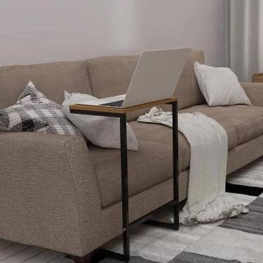 Imagem de Mesa de Apoio para Controle Café Suco Prato Sofá Cama Estilo Industria