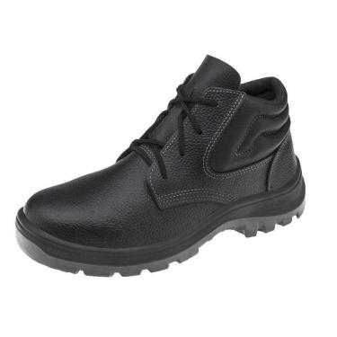 Imagem de Botina de Segurança em Couro Vulcaflex, Marluvas, Preta, com Cadarço, Nº 41