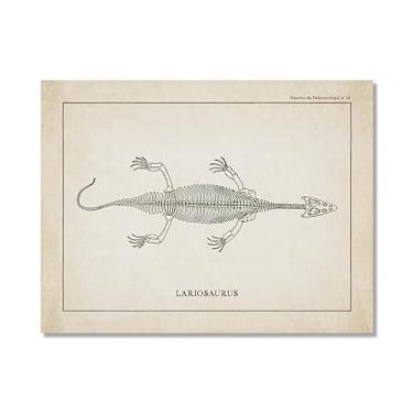Imagem de Arte de parede de esqueleto de dinossauro vintage, paleontologia, pôsteres em tela, fósseis de dinossauro, impressões artísticas, esboços, fotos, decoração de quarto de menino (SKU6,20.3x30.5 cm = (20