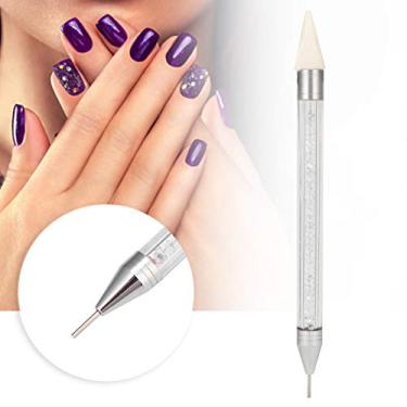 Imagem de Dioche Caneta Pontilhadora de Unhas de Cabeça Dupla Strass Bead Picker Caneta de Cera Ferramenta de Manicure para Entusiastas de Nail Art Uso Profissional e Doméstico Rosa (giz de cera branco cabeça branca)