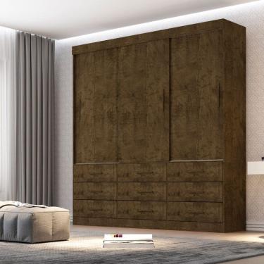 Imagem de Guarda Roupa Casal 3 Portas 9 Gavetas New Star Salleto Moveis