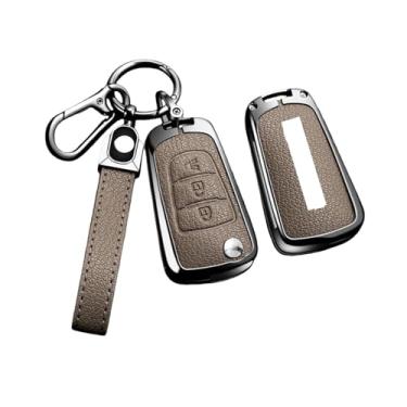 Imagem de Capa de liga para chave de carro, compatível com Great Wall Haval Hover Wingle 5 6 H3 H5 H6 H1 H3 C30 C50 M4 3 botões, bolsa protetora, chaveiro(C 2-2 Brown)
