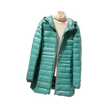 Imagem de Casaco Feminino Longo E Quente De Plumas, Jaqueta Leve Com Bolsa De Ar
