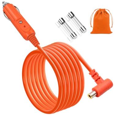 Imagem de YEZriler Cabo de carregamento de carro 14AWG 2 m / 2 m para estação de energia portátil Jackery Explorer 880 550 500 300 290 240 160 carregador de isqueiro cabo adaptador CC