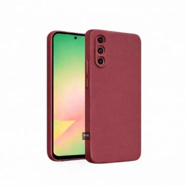 Imagem de Capa Capinha Case Compatível Samsung_ Galaxy A56 Silicone Aveludada Anti Impacto Reforçada Emborrachado Com Proteção De Câmera Premium (MARSALA)