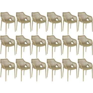 Imagem de Kit 18 Cadeiras de Jantar Design Suits com Braços Empilhável em Polipr