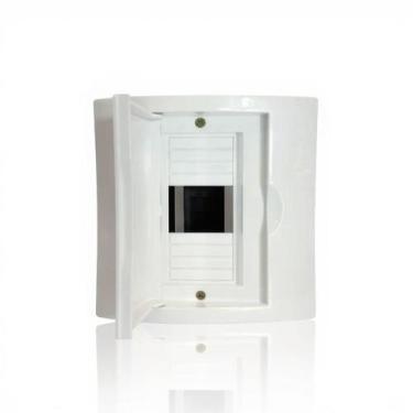 Imagem de Quadro Caixa de Distribuição Para 6 Disjuntor DIN Tampa Branca de Embu