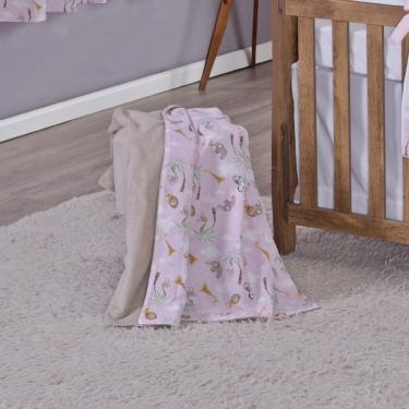 Imagem de Manta Baby Cobertor Bebe Dupla Face Menino Menina 1,15 X