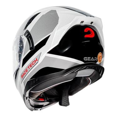 Imagem de CAPACETE RACE TECH SIGNAL GEAR PRETO BRANCO-Unissex