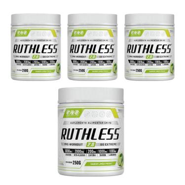 Imagem de Kit 4 Ruthless 2.0 Pré-treino Sabor Limão 4x250g FNB Sport Nutrition-Unissex
