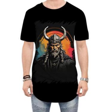 Imagem de Camiseta Longline Guerreiro Viking Nórdico Tribo 12 - Kasubeck Store®,