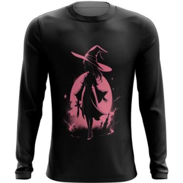 Imagem de Camiseta Manga Longa Bruxa Halloween Rosa Festa 1 - Kasubeck Store®, B