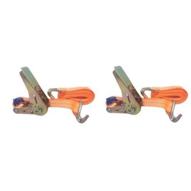 Imagem de Kit 2 Catraca + 2 Cinta Amarração 500kg 4,6m 25mm Rabicho J - OMEGA