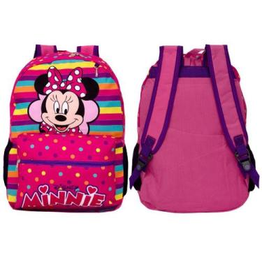 Imagem de Mochila Escolar Infantil Menina Minnie Desenho Rosa Costa