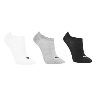 Imagem de Kit Meia New Balance Invisível 3 Pares, Branco, Preto, 34/38
