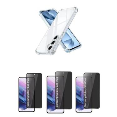 Imagem de 3UN Película Fosca Privacidade + Capa Silicone TPU Para Galaxy S25 Plu