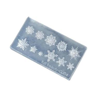 Imagem de Molde De Silicone Para Arte De Unhas Com Flocos De Neve De Inverno, Pl