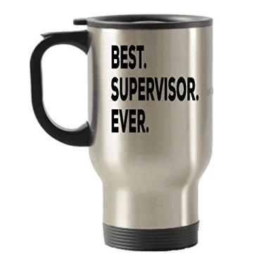 Imagem de Best Supervisor Ever Travel Caneca isolada - Para homens e mulheres, enfermagem Psicologia Despachante de Contabilidade Social Work - Engraçado Novo Thank You Atirement Your Creative Mentor Feminino Mordaça