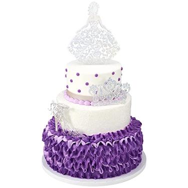 Imagem de DecoPac KIT-QUINCEANERA-GG-PRATA para bolos e cupcakes para aniversários e festas