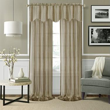 Imagem de Elrene Home Fashions 26865876277 Cortina de janela transparente com bolso para varão, conjunto de 2, 132 cm x 241 cm, cinza-acastanhado