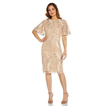 Imagem de Adrianna Papell Vestido midi bordado com lantejoulas, Champanhe claro, 38