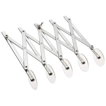 Imagem de Cortador de massa ajustável, divisória de massa de aço inoxidável com 5 rodas