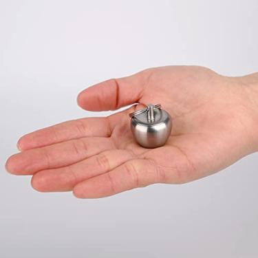 Imagem de NHDT HN02 Porta-comprimidos de chaveiro de aço inoxidável, design de pingente de maçã, recipiente portátil à prova d'água para bolsa ou bolso ou colar, mini estojo de comprimidos EDC para viagens ao ar livre.