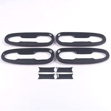 Imagem de Xodouhi Apto para Toyota Sienna 2021 2022 capa de maçaneta de porta capa de decoração de interiores de carro acessórios automotivos (piano preto)