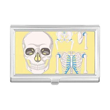 Imagem de Ilustrações de esqueleto humano, costeletas, porta-cartões de visita, porta-cartões