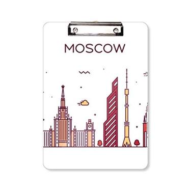 Imagem de Moscow Rússia Plana Padrão Prancheta Pasta Bloco de Escrita Placa de Apoio A4