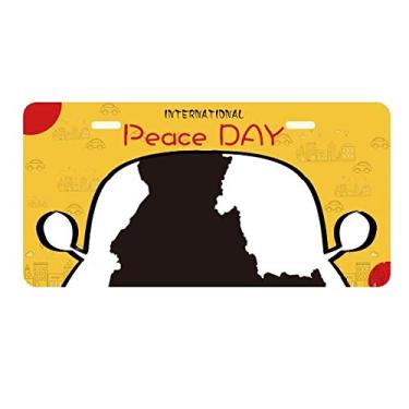 Imagem de DIYthinker Idaho Placa de carro com mapa dos Estados Unidos da América Decoração de carro Dia da Paz