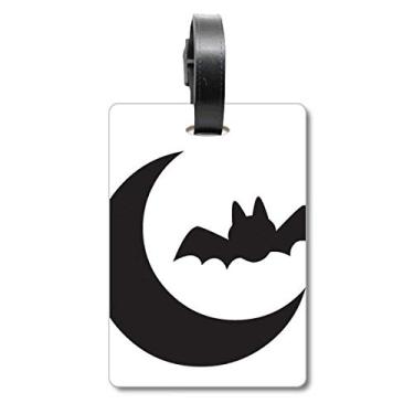 Imagem de Moon Bat Happy Fear Halloween Mala Etiqueta de Bagagem Etiqueta para Bagagem