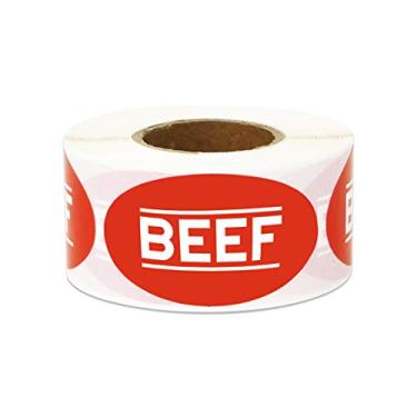 Imagem de Adesivos de alimentos para mercados de carne, supermercados, etiquetagem de alimentos ou açougueiros etc. (Pais), Beef, 1 Roll